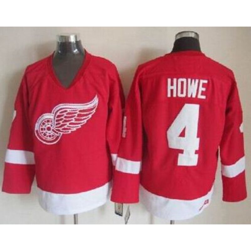 686199bab410f_1 Red Wings #4 Gordie Howe Red CCM Throwback Stitched NHL Jersey