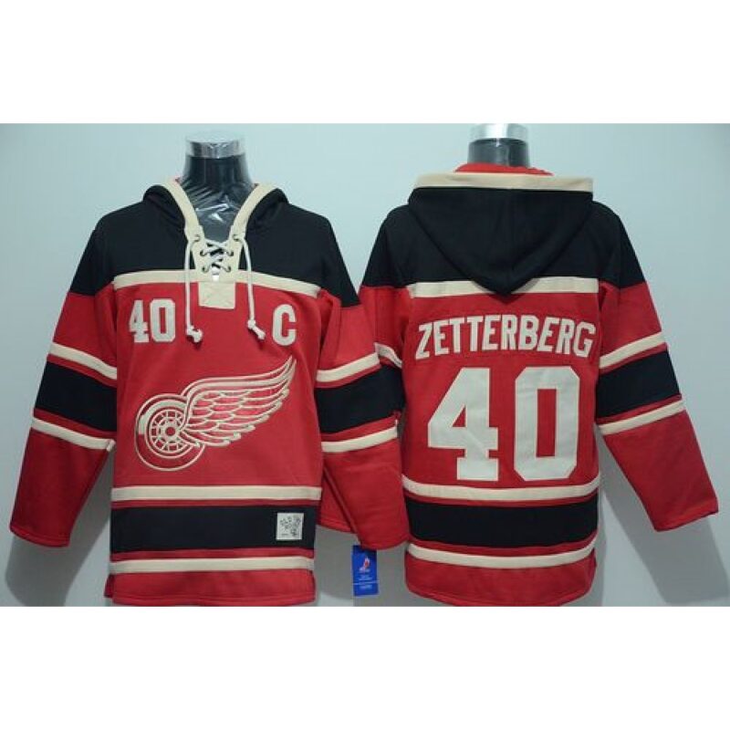 686199d8128f4_1 Red Wings #40 Henrik Zetterberg Red Sawyer Hooded Sweatshirt Stitched NHL Jersey