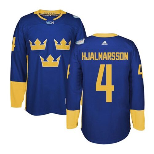68619a6831b65_1 Team Sweden #4 Niklas Hjalmarsson Blue 2016 World Cup Stitched NHL Jersey