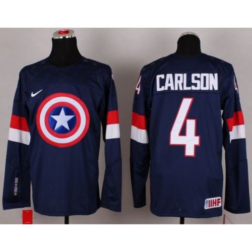 68619a8a2ab6f_1 Olympic Team USA #4 John Carlson Navy Blue Captain America Fashion Stitched NHL Jersey