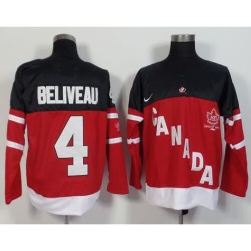 68619aaedf14b_1 Olympic CA. #4 Jean Beliveau Red 100th Anniversary Stitched NHL Jersey