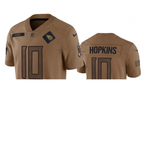 68619afe09c5b_1 Men's Tennessee Titans #10 DeAndre Hopkins 2023 Brown Salute To Service Stitched Football Jersey