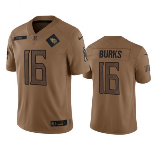68619b00c2203_1 Men's Tennessee Titans #16 Treylon Burks 2023 Brown Salute To Service Stitched Football Jersey