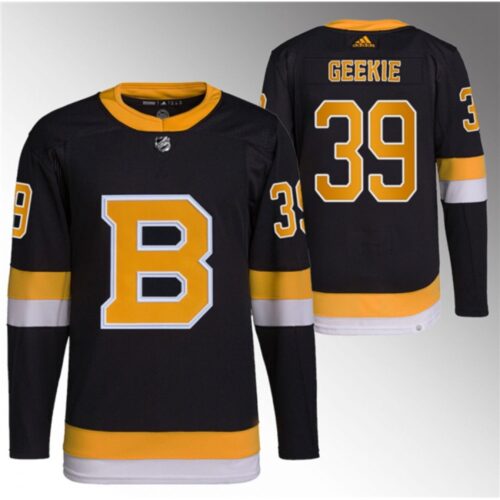 68619b0560ae3_1 Men's Boston Bruins #39 Morgan Geekie Black Home Breakaway Stitched Jersey