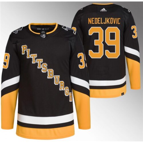 68619b3a30a71_1 Men's Pittsburgh Penguins #39 Alex Nedeljkovic Black 2021/22 Alternate Primegreen Stitched Jersey