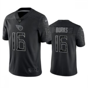 68619b4d3fc5e_1 Men's Tennessee Titans #16 Treylon Burks Black Reflective Limited Stitched Football Jersey