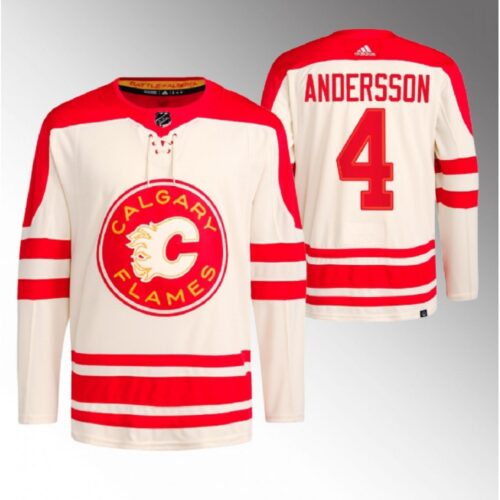 68619b50afe2c_1 Men's Calgary Flames #4 Rasmus Andersson 2023 Cream Classic Primegreen Stitched Jersey