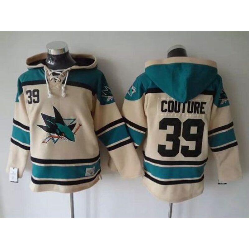 68619b7a83a41_1 Sharks #39 Logan Couture Cream Sawyer Hooded Sweatshirt Stitched NHL Jersey