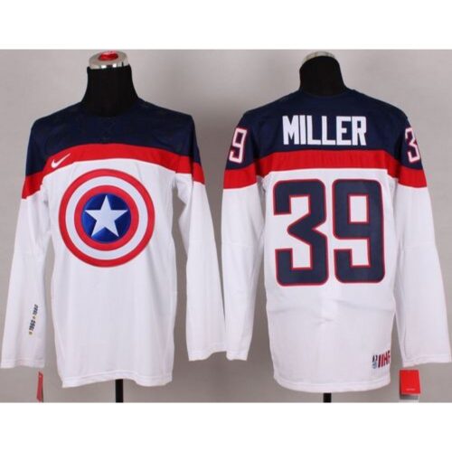 68619b84284ba_1 Olympic Team USA #39 Ryan Miller White Captain America Fashion Stitched NHL Jersey