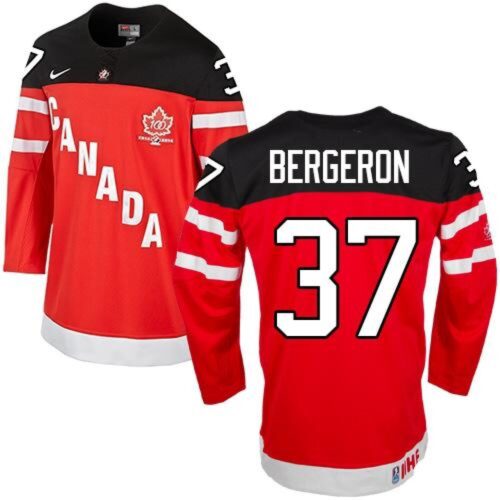 68619bb1ae5ea_1 Olympic CA. #37 Patrice Bergeron Red 100th Anniversary Stitched NHL Jersey