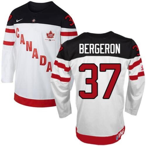68619bb7e046b_1 Olympic CA. #37 Patrice Bergeron White 100th Anniversary Stitched NHL Jersey