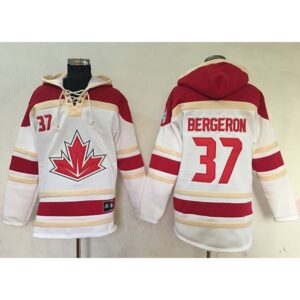 68619bc5c7556_1 Team CA. #37 Patrice Bergeron White Sawyer Hooded Sweatshirt 2016 World Cup Stitched NHL Jersey