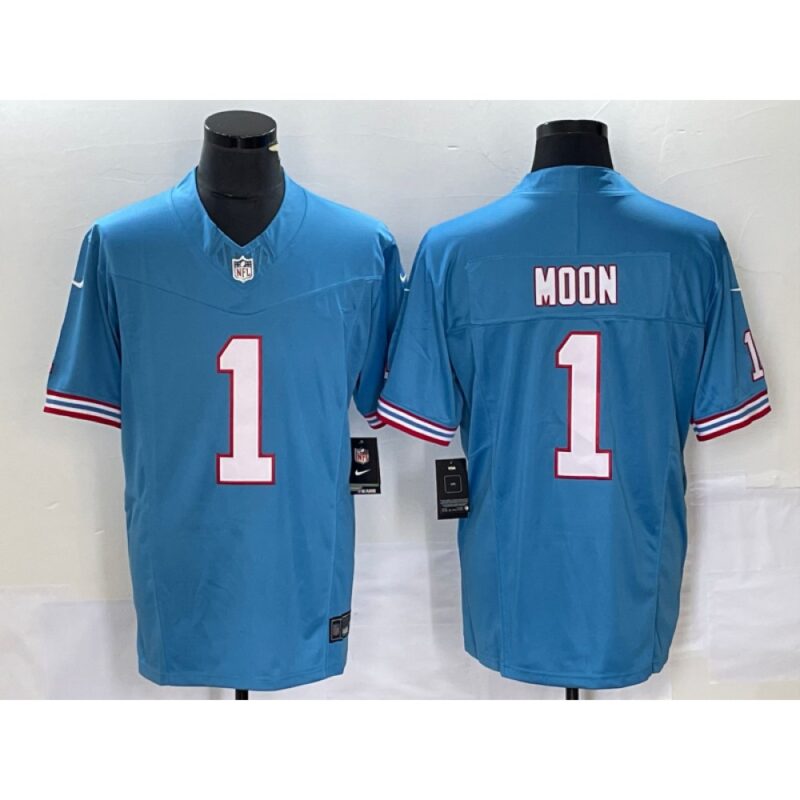 68619bd4a63b5_1 Men's Tennessee Titans #1 Warren Moon Light Blue 2023 F.U.S.E. Vapor Limited Throwback Stitched Football Jersey