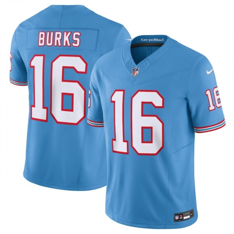 68619bdd60e04_1 Men's Tennessee Titans #16 Treylon Burks Light Blue 2023 F.U.S.E. Vapor Limited Throwback Stitched Football Jersey