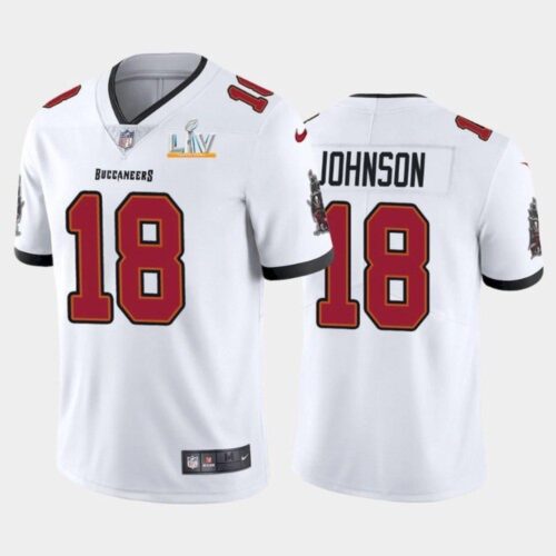68619c26b49e2_1 Men's Tampa Bay Buccaneers #18 Tyler Johnson White 2021 Super Bowl LV Limited Stitched Jersey
