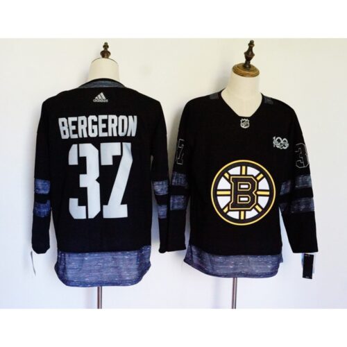 68619c60b1440_1 Men's Boston Bruins #37 Patrice Bergeron Black 1917-2017 100th Anniversary Stitched NHL Jersey