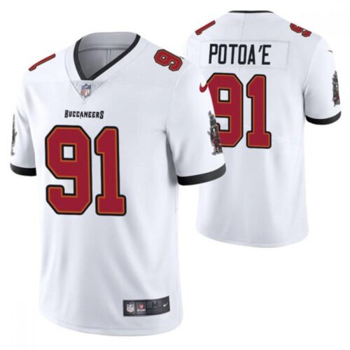 68619cb429c48_1 Men's Tampa Bay Buccaneers #91 Benning Potoa'e White Vapor Untouchable Limited Stitched Jersey