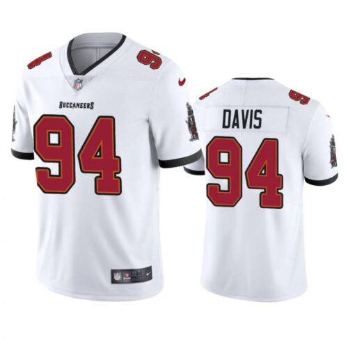 68619cbfb289e_1 Men's Tampa Bay Buccaneers #94 Khalil Davis New White Vapor Untouchable Limited Stitched Jersey