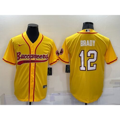 68619cd6ceef0_1 Men's Tampa Bay Buccaneers #12 Tom Brady Yellow Cool Base Stitched Baseball Jersey