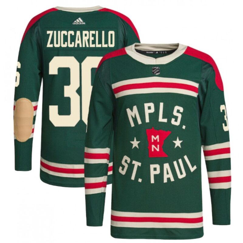 68619ce990408_1 Men's Minnesota Wild #36 Mats Zuccarello 2022 Green Winter Classic Stitched Jersey