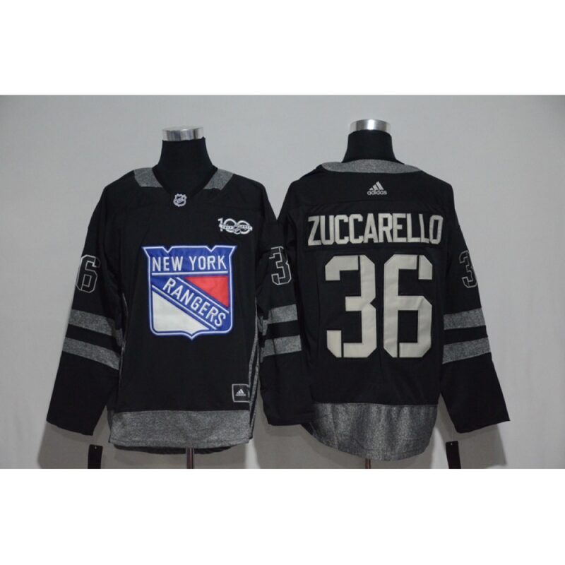 68619d42610d4_1 New York Rangers #36 Mats Zuccarello Black Men's 1917-2017 100th Anniversary Stitched NHL Jersey
