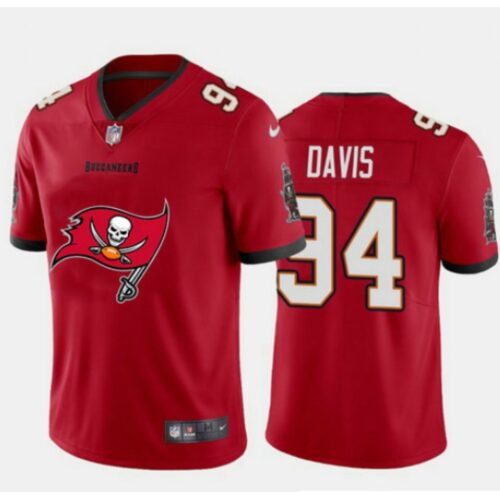 68619d4d285b6_1 Men's Tampa Bay Buccaneers #94 Khalil Davis Red 2020 Team Big Logo Limited Stitched Jersey