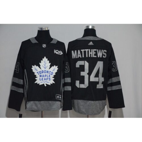 68619d795f728_1 Toronto Maple Leafs #34 Auston Matthews Black Men's 1917-2017 100th Anniversary Stitched NHL Jersey