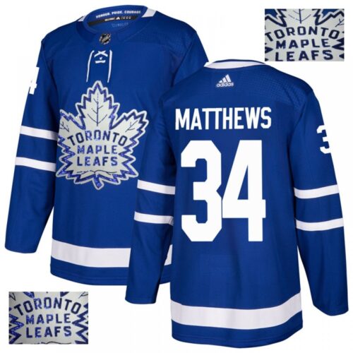 68619d7c68224_1 Men's Toronto Maple Leafs #34 Auston Matthews Blue Fashion Gold Stitched NHL Jersey