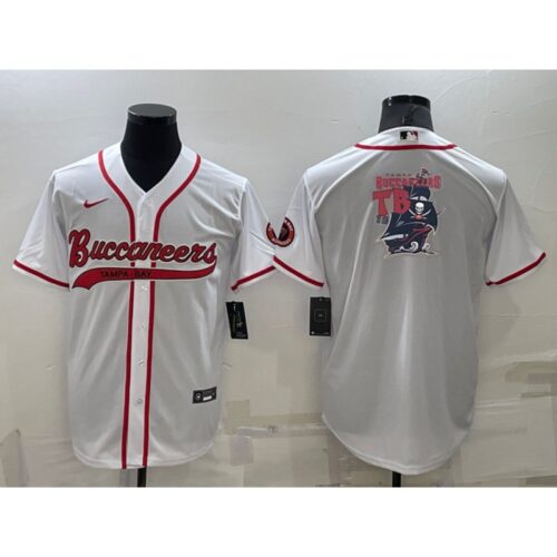 68619dae55b6d_1 Men's Tampa Bay Buccaneers White Team Big Logo With Patch Cool Base Stitched Baseball Jersey