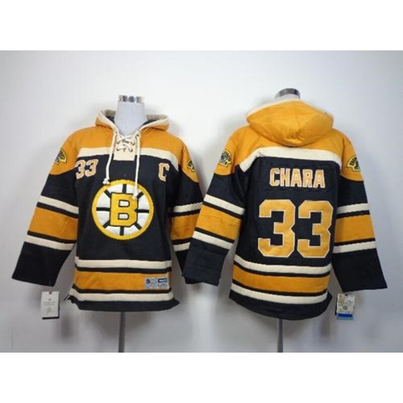 68619e57c3e13_1 Bruins #33 Zdeno Chara Black Sawyer Hooded Sweatshirt Stitched Youth NHL Jersey