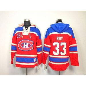 68619e74eb00a_1 Canadiens #33 Patrick Roy Red Sawyer Hooded Sweatshirt Stitched NHL Jersey