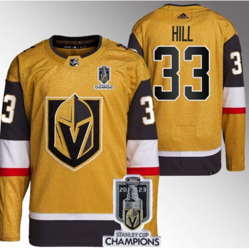 68619e8d00bb8_1 Men's Vegas Golden Knights #33 Adin Hill Gold 2023 Stanley Cup Champions Stitched Jersey