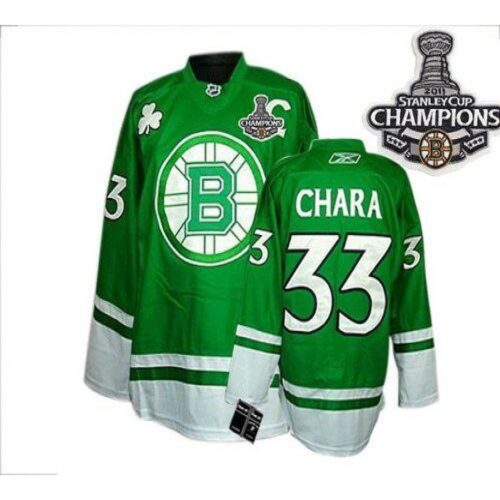 68619edc16ae7_1 Bruins 2011 Stanley Cup Champions St Patty's Day #33 Zdeno Chara Green Youth Stitched NHL Jersey
