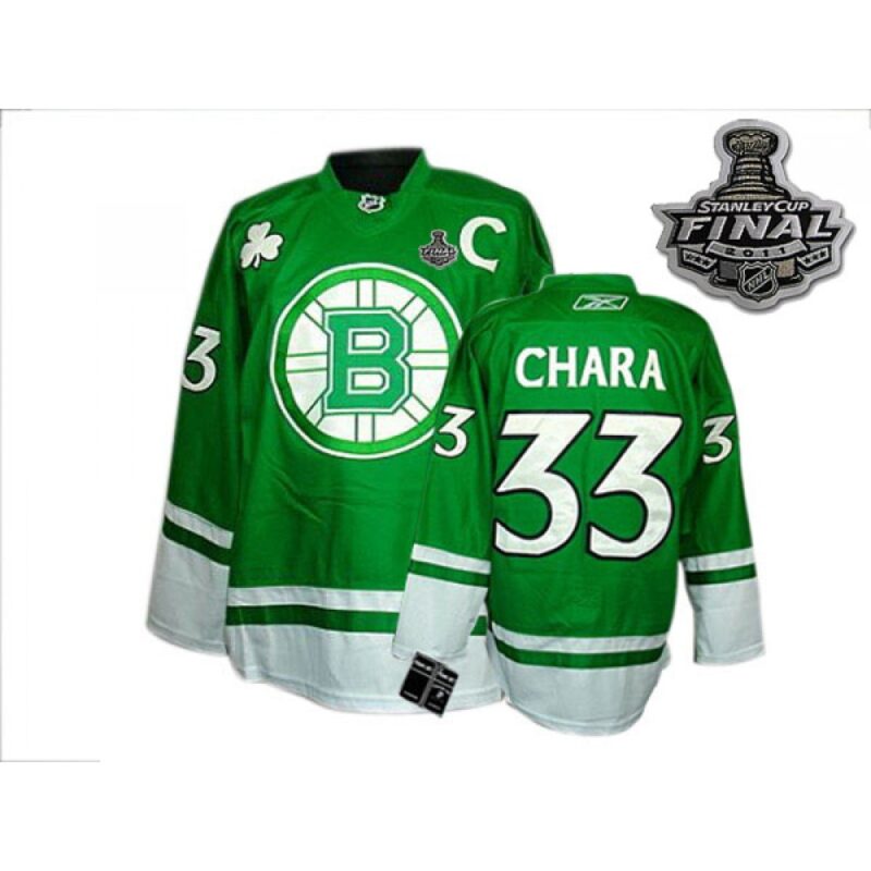 68619edeefbbe_1 Bruins 2011 Stanley Cup Finals St Patty's Day #33 Zdeno Chara Green Youth Stitched NHL Jersey