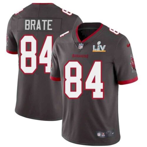 68619f09d606a_1 Men's Tampa Bay Buccaneers #84 Cameron Brate Grey 2021 Super Bowl LV Limited Stitched Jersey