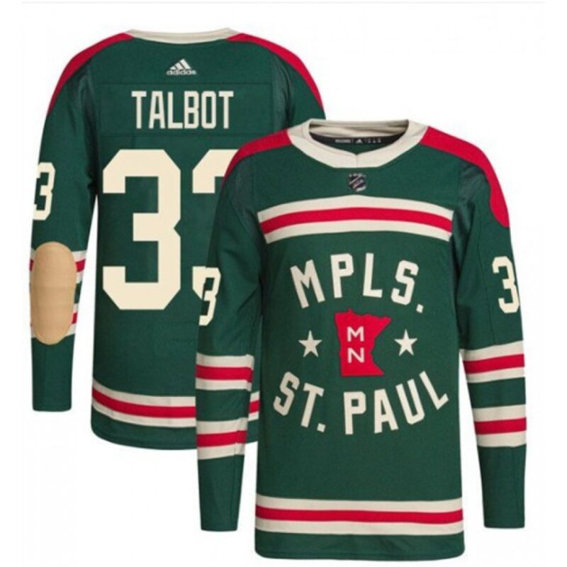 68619f2a5290d_1 Men's Minnesota Wild #33 Cam Talbot 2022 Green Winter Classic Stitched Jersey