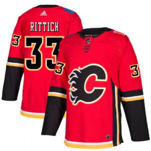 68619f4322a58_1 Men's Calgary Flames #33 David Rittich Red Stitched NHL Jersey