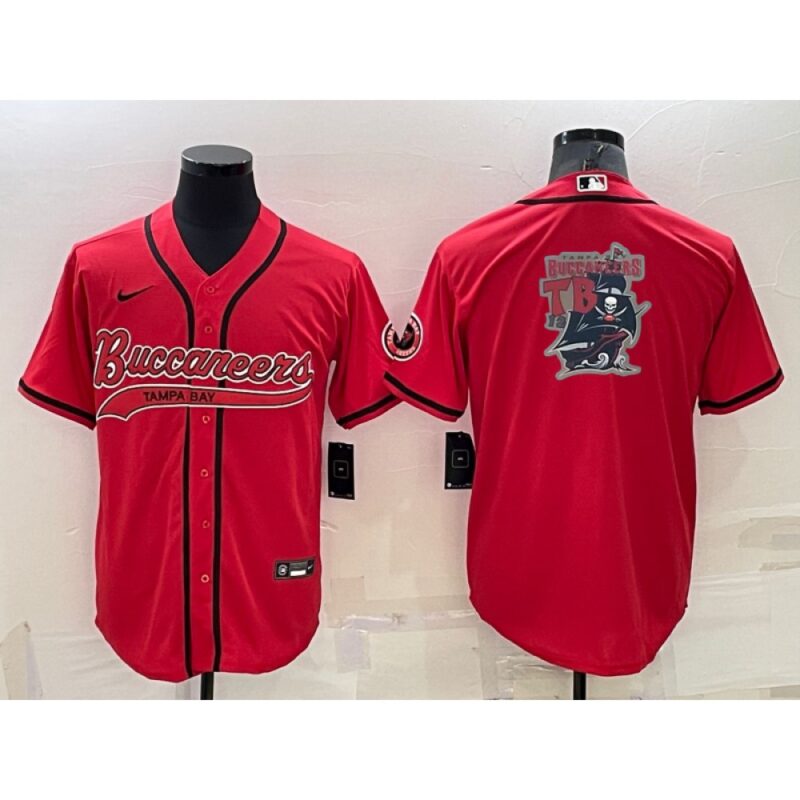 68619f99851ea_1 Men's Tampa Bay Buccaneers Red Team Big Logo With Patch Cool Base Stitched Baseball Jersey