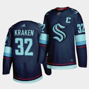 68619fcb11540_1 Men's Seattle Kraken Primary Logo #32 Navy Stitched Jersey