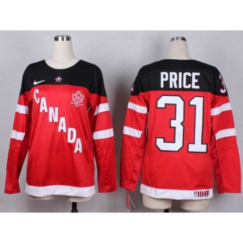 6861a02433b2e_1 Olympic CA. #31 Carey Price Red 100th Anniversary Women's Stitched NHL Jersey