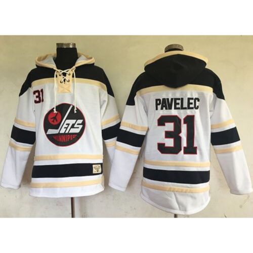 6861a04a24040_1 Jets #31 Ondrej Pavelec White Sawyer Hooded Sweatshirt Stitched NHL Jersey
