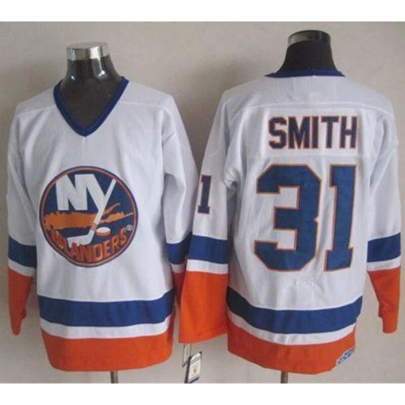 6861a053828ae_1 Islanders #31 Billy Smith White CCM Throwback Stitched NHL Jersey