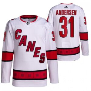 6861a08798a86_1 Men's Carolina Hurricanes #31 Frederik Andersen White Stitched Jersey