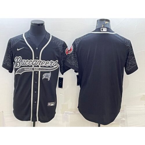 6861a0b77ee28_1 Men's Tampa Bay Buccaneers Blank Black Reflective With Patch Cool Base Stitched Baseball Jersey