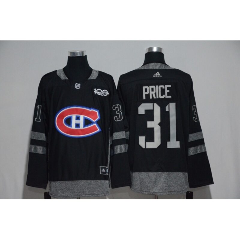 6861a0d48ec54_1 Montreal Canadiens #31 Carey Price Black Men's 1917-2017 100th Anniversary Stitched NHL Jersey