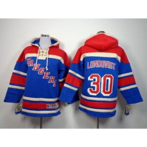 6861a0f93d62f_1 Rangers #30 Henrik Lundqvist Blue Sawyer Hooded Sweatshirt Stitched Youth NHL Jersey