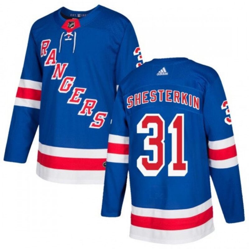 6861a108bf561_1 Men's New York Rangers #31 Igor Shesterkin Blue Home Stitched Jersey