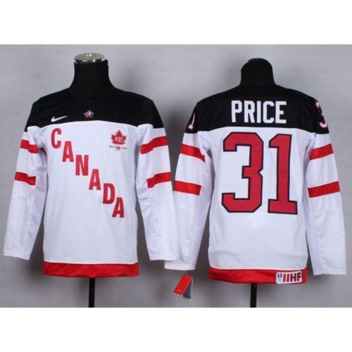 6861a13c18b2d_1 Team Canada #31 Carey Price White 100th Anniversary Stitched Youth NHL Jersey