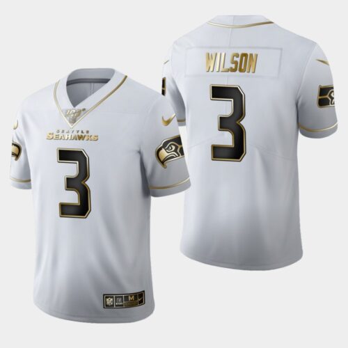 6861a15088882_1 Men's Seattle Seahawks #3 Russell Wilson White 2019 100th Season Golden Edition Limited Stitched NFL Jersey