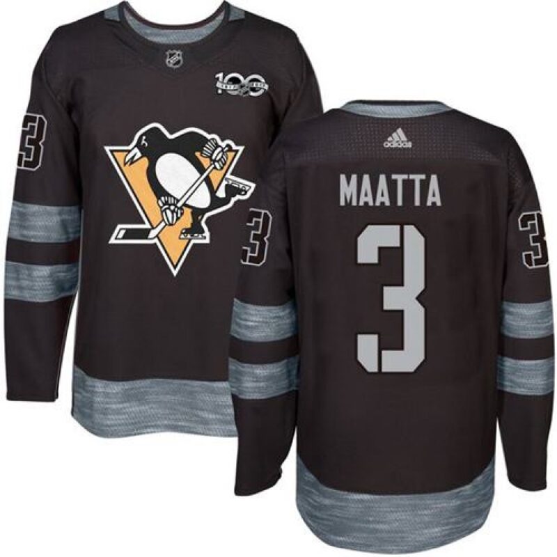 6861a18104da9_1 Penguins #3 Olli Maatta Black 1917-2017 100th Anniversary Stitched NHL Jersey